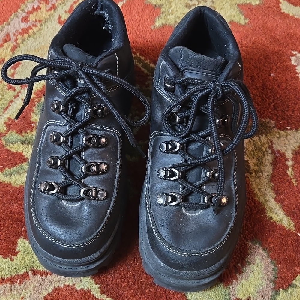 90s SKECHERS JAMMERS Chunky Black Platform Lace-Up Sneakers - Picture 2 of 8